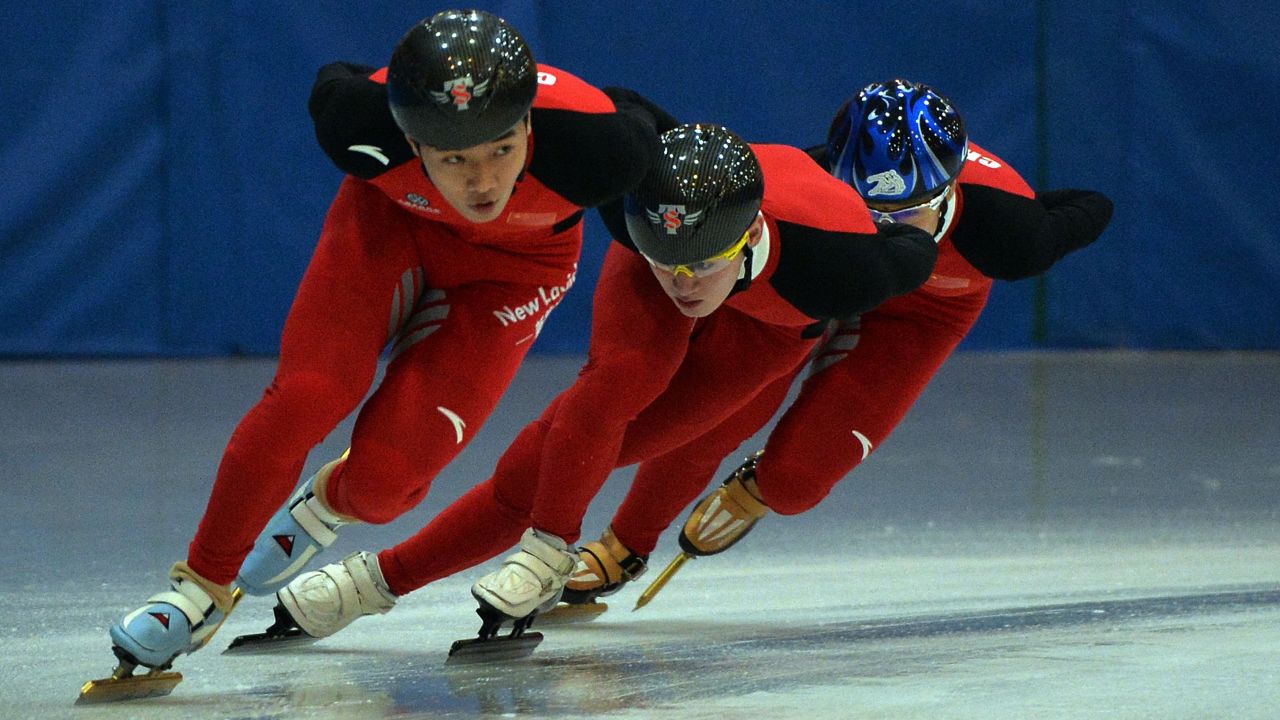 This photo taken on December 20, 2013 shows members of China's Olympic speed skating team training at the National Gymnasium in Beijing. Chinese hopes of building on a "historic breakthrough" at the last Winter Olympics are thawing, officials say, as they prepare for the Sochi Games without their star speed skater Wang Meng. China clinched a respectable five gold medals, two silvers and four bronzes in 2010, putting it seventh in the medals table only two Games after winning its first winter golds. AFP PHOTO/Mark RALSTONMARK RALSTON/AFP/Getty Images