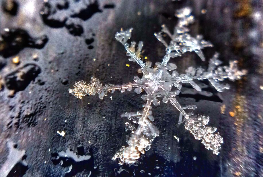 The cold snaps across the United States seem endless, but with each new snowfall, there's an opportunity to capture a new perspective on winter, just like what <a href="http://ireport.cnn.com/docs/DOC-1078499">Jeffrey Goodman</a> did when he photographed this snowflake outside his Mentor, Ohio, home. 
