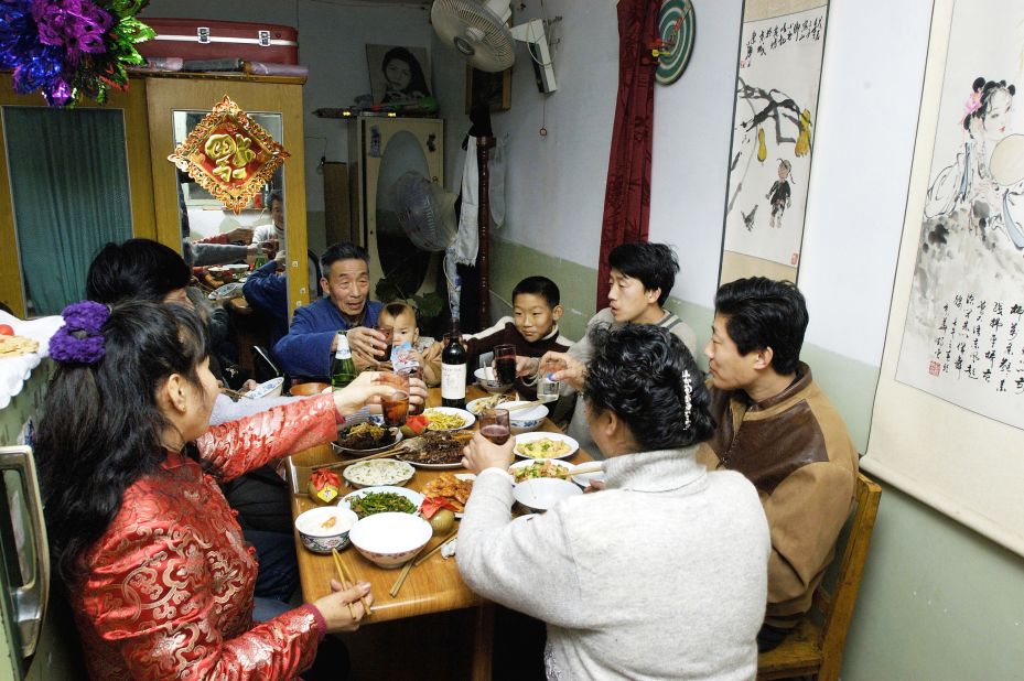 During CNY, millions of families reunite to eat, drink and eat, drink some more. Meals can include more than a dozen courses and copious quantities of beer and baijiu. 