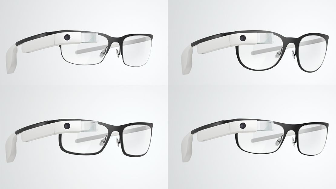 Google's four new Google Glass frame styles can hold prescription lenses. 