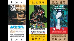 The first Super Bowl Championship game was between the NFL Green Bay Packers and the AFL Kansas City Chiefs at Memorial Colisuem in Los Angeles. Here's a look at all the most coveted sports tickets in America since the game first began on January 15, 1967.