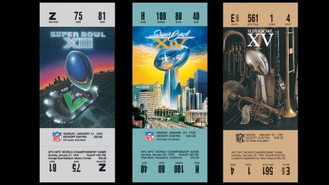 Tickets for Super Bowls XIII, XIV and XV.   