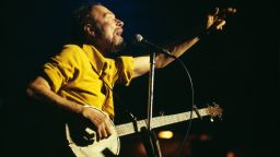 Pete Seeger performs on stage in 1970.