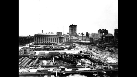 New York City's Grand Central Depot undergoes construction in June 1909. The train station was rebuilt after a wreck in the tunnels killed 15 people in 1902.