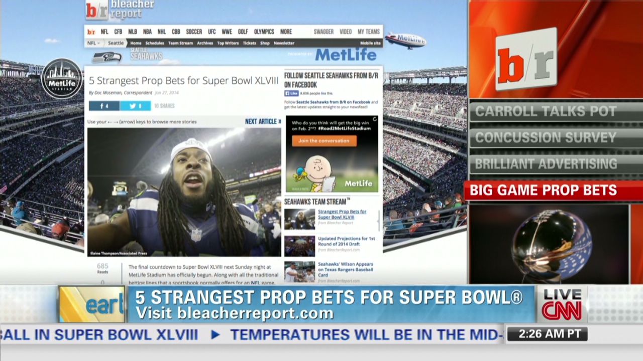 Crazy bets set up for Super Bowl