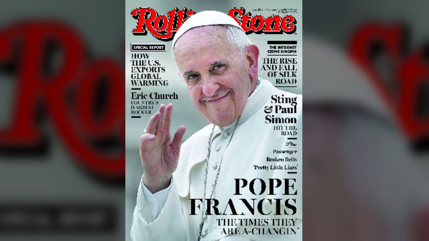 El papa Francisco es el protagonista de la portada de la edición estadounidense de la revista Rolling Stone en enero. "The Times They Are A-Changin'" es el tema de Bob Dylan con el que la revista decidió titular un extenso reportaje sobre el papa Francisco.<br />Es el primer papa en la historia en aparecer en (la portada de) la revista Rolling Stone.
