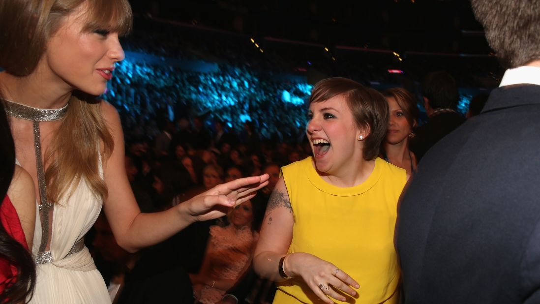 Swift, left, is beloved by regular Joes and superstars alike. One of her high-level supporters is Lena Dunham, who can often be found singing Swift's praises on Twitter. <a href="http://www.lifeandstylemag.com/entertainment/news/taylor-swift-lena-dunham-best-friends-lunch-rhode-island-memorial-day-Ed-Sheeren-Hailie%20Steinfeld-Jessica-Szohr-Jack-Antonoff" target="_blank" target="_blank">They've been spotted</a> catching a lunch here and there, too.