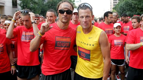 Matthew McConaughey, left, has stood by his friend Lance Armstrong as he's faced backlash from his 2013 doping scandal. The two Texas natives have known each other for years, and <a href="http://www.mtv.com/news/articles/1700519/lance-armstrong-scandal-matthew-mcconaughey-comment.jhtml" target="_blank" target="_blank">McConaughey admitted that his first reaction</a> was to be angry at and sad for his pal. "I had a part of me that took it kind of personally," McConaughey said, but he soon realized "that those of us that took that personally, like, 'Oh, he lied to me,' it's not true. ... Where I am now is I've put myself out of the way and I am happy for this guy, who has now chosen to re-enter this new chapter of his life a truly free man."