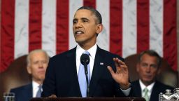 President Barack Obama delivers the State of Union address before a joint session of Congress in the House chamber Tuesday, Jan. 28, 2014, in Washington, as Vice President Joe Biden, and House Speaker John Boehner of Ohio, listen. (AP Photo/Larry Downing, Pool)