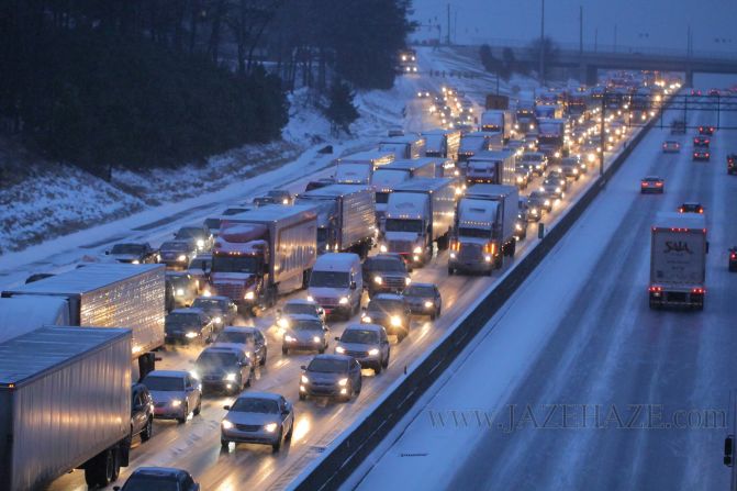 Officials said that 1,254 accidents were reported in Georgia's snowstorm. <a href="http://ireport.cnn.com/docs/DOC-1079207">Jay Hayes</a> shot this photo of I-285 around 5 p.m. Tuesday. "I've lived in Atlanta since 2001, and I have never come across a situation where the city was so unprepared," he said.