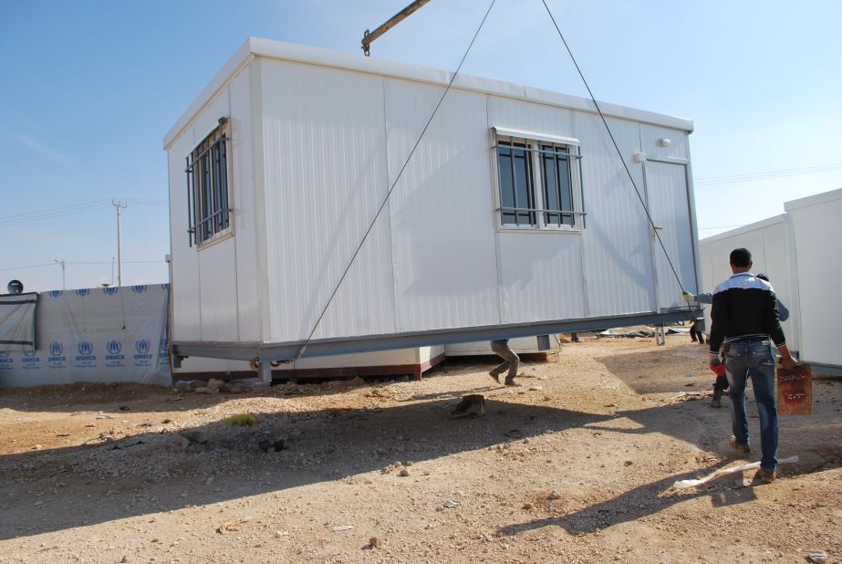 There are more than 17,000 pre-fabricated homes in Zaatari. Each unit holds a family of five and costs $3,000. But in Zaatari's "gray market" they sell for $1,000 each.