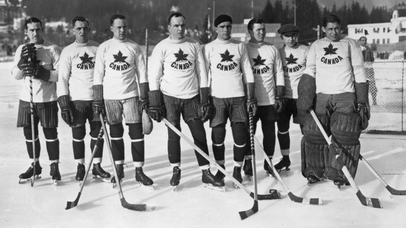 In the first Winter Olympics, Canadian ice hockey team the Toronto Granites beat the United States 6-1 in the final round to take the gold medal. 