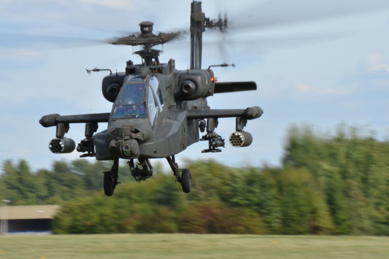 The request includes $1.1 billion for 52 Apache attack helicopters.