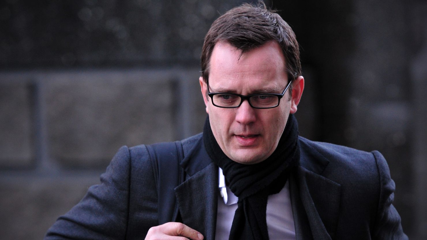 Andy Coulson arrives at the phone-hacking trial at the Old Bailey court in London on January 27, 2014.