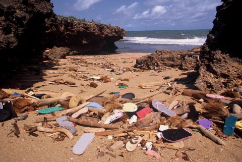 While working on a coastal conservation project in 1997, Kenyan Julie Church was horrified by the piles of flip-flops washing up onto the beaches, aware of the damage they were causing to the marine ecosystem.