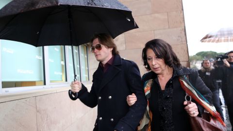 Raffaele Sollecito arrives at court in Florence on January 30, 2014 for the final verdict of his retrial.