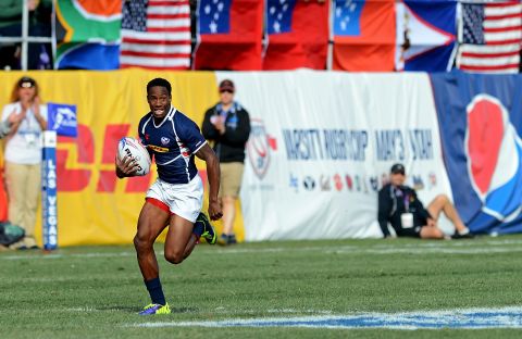 Carlin Isles was in outstanding form for the American team at January's HSBC Las Vegas Sevens and scored a superb try against Uruguay.