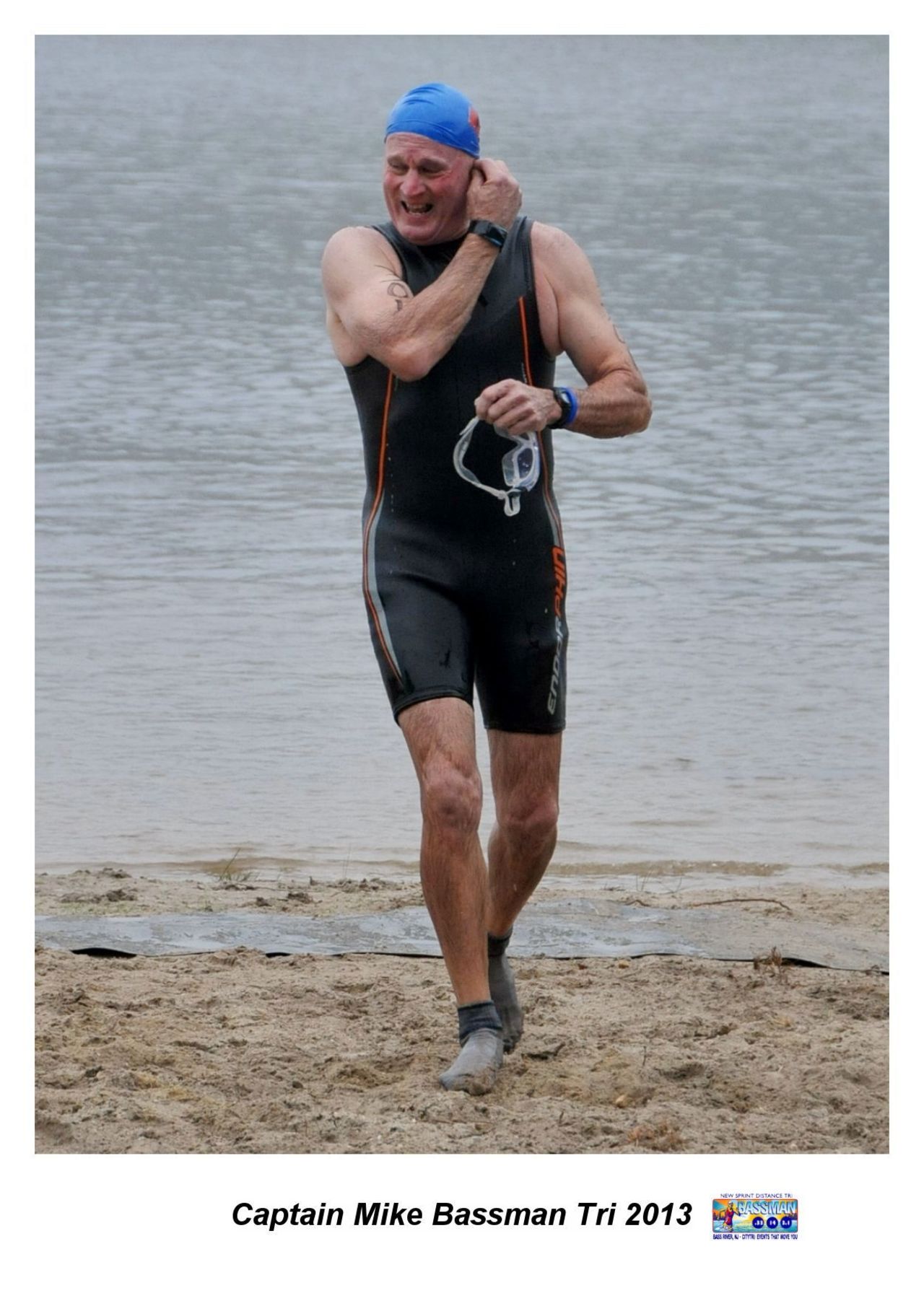 An older Mike Fitzgibbons after completing a triathlon. He remains in touch with many of his fellow sailors on the trip and fondly recalls the experiences of the open ocean.