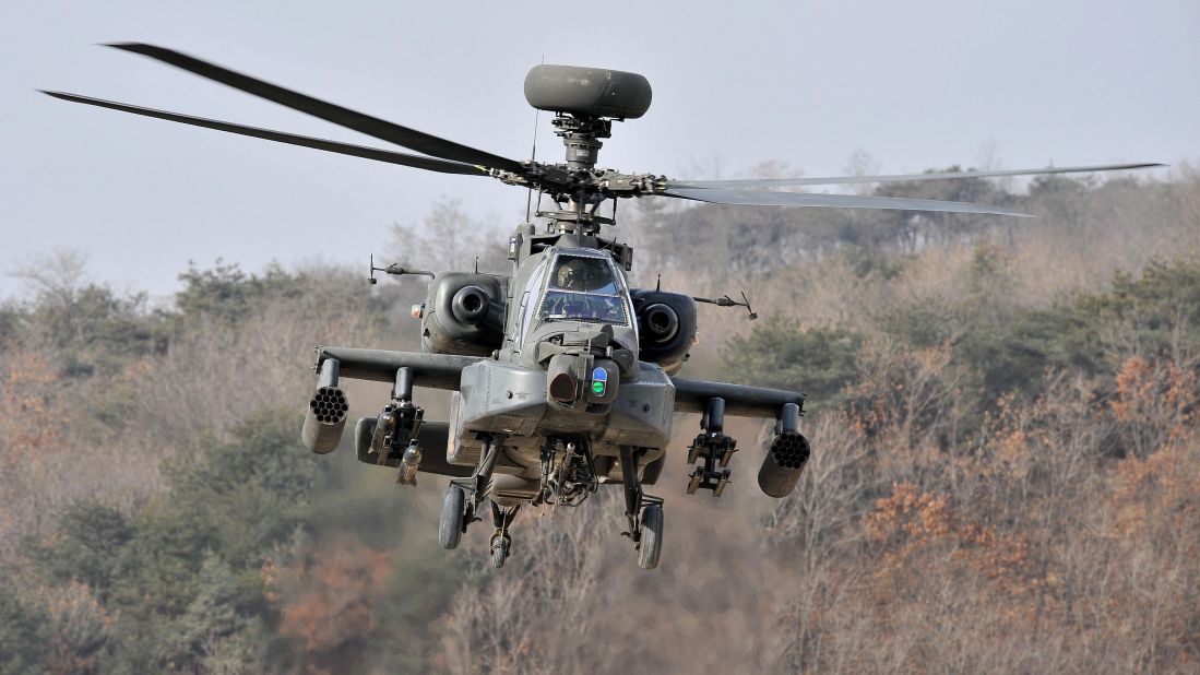 U.S. Army Apache helicopters, like the one pictured here, have been used to support Iraqi troops in their fight against ISIS. Click through the gallery to see what other military assets the Pentagon has put into the ISIS battle.