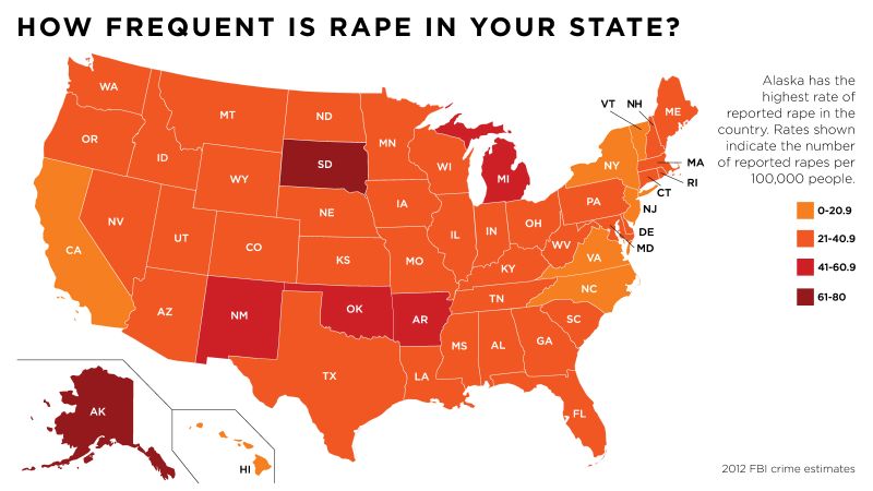 Change The List States Where Rape Is Most Common CNN   140131112412 Alaska Rape State Map Sutter 