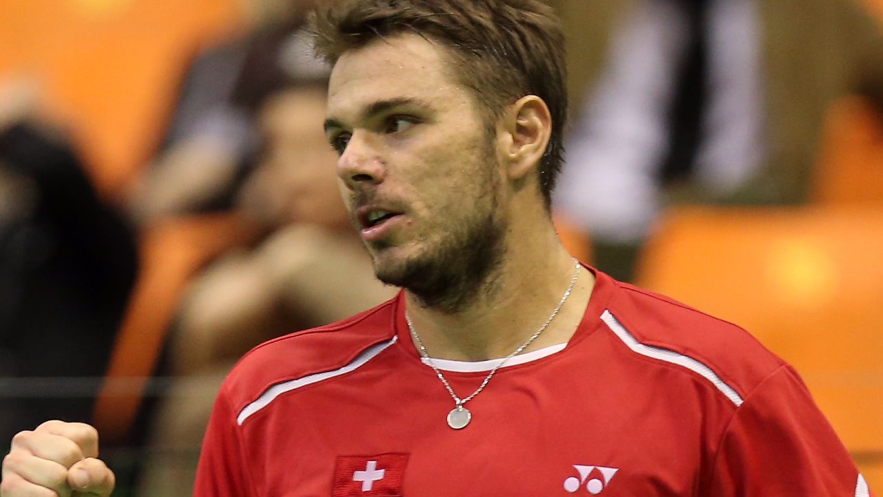 Stanislas Wawrinka claimed a four-set victory on his return to action after winning the Australian Open.
