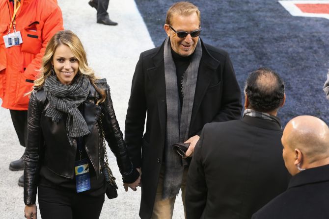 Star quality. Actor Kevin Costner and his wife Christine Baumgartner turn up to watch the proceedings at the Metlife Stadium.