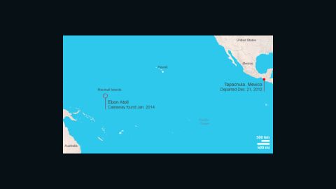 Map: Drifter found in Marshall Islands