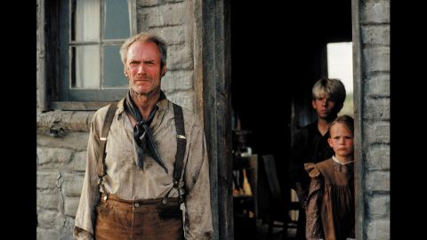 <strong>"Unforgiven" (1993):</strong> "It's a hell of a thing, killing a man," says Clint Eastwood's gunfighter, William Munny, in "Unforgiven" -- and, indeed, the Western can be seen as one of Eastwood's many meditations on the impact of violence in society. The actor and director plays Munny, a retired outlaw who is drawn back into his old role to avenge himself on a brutal sheriff (Gene Hackman). "Unforgiven" was just the third Western to win best picture, after "Cimarron" (1931) and "Dances With Wolves" (1990).