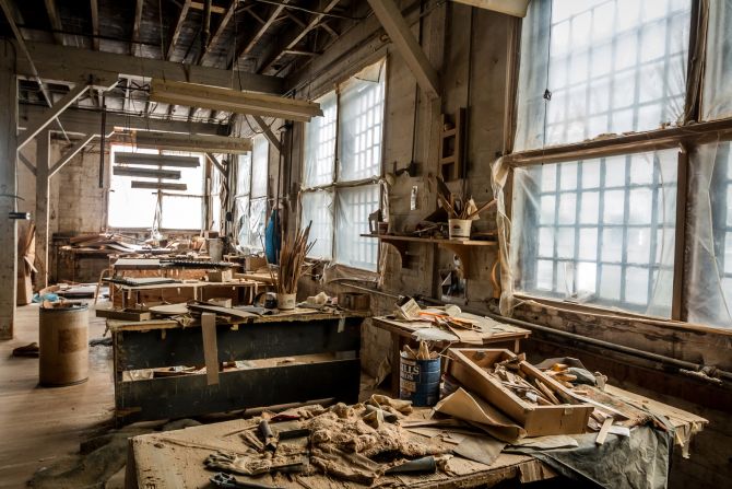 Fager spotted this Wisconsin factory five years ago, when it was still operating. After it closed, many tools and pages of inventory were left behind, including meeting minutes and other employee documents. "Even before closing, it looked old and abandoned," said Fager.