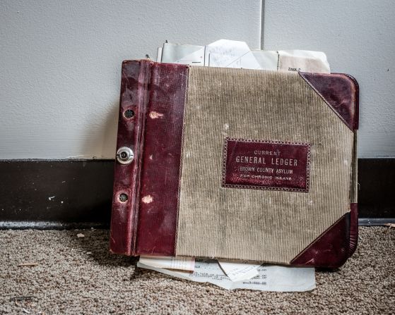 A ledger left behind at an asylum in Green Bay, Wisconsin, documents business transactions from the 1950s and '60s. Fager visited during the building's demolition last year. "The building was relatively barren and did not have much to photograph throughout. This is one of those discoveries that makes you question, 'How and why is this important record still here?' "