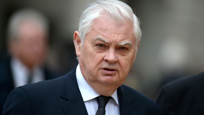 LONDON, ENGLAND - APRIL 17: Former Cabinet Minister Lord Norman Lamont leaves the Ceremonial funeral of former British Prime Minister Baroness Thatcher at St Paul's Cathedral on April 17, 2013 in London, England. Dignitaries from around the world today join Queen Elizabeth II and Prince Philip, Duke of Edinburgh as the United Kingdom pays tribute to former Prime Minister Baroness Thatcher during a Ceremonial funeral with military honours at St Paul's Cathedral. Lady Thatcher, who died last week, was the first British female Prime Minister and served from 1979 to 1990. (Photo by Jeff J Mitchell/Getty Images)