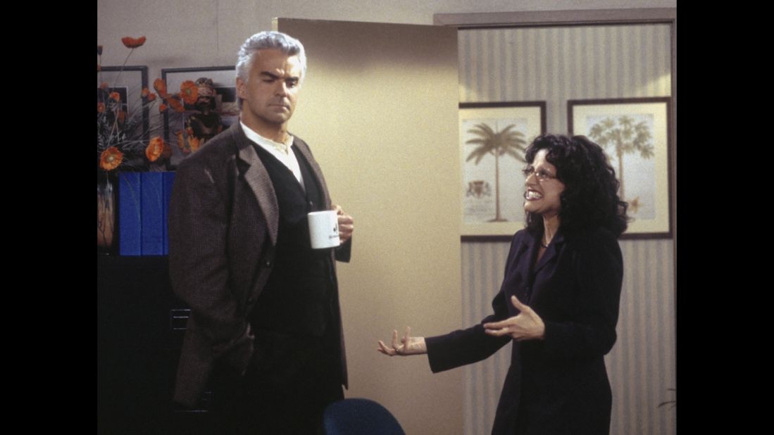John O'Hurley was often the butt of the joke as J. Peterman when he teamed up with Louis-Dreyfus. 