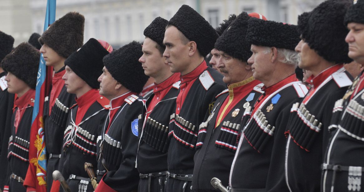Don't be surprised to see men resembling Tolstoy characters patrolling the Sochi streets. Cossacks are part of the Olympics security force.