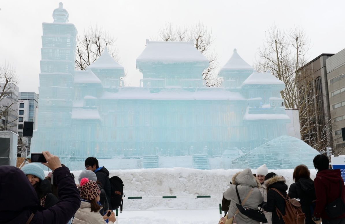 A 10-meter-high, 18-meter-wide ice replica of Taipei's National Palace Museum is a popular attraction. The Sapporo Snow Festival kicked off in 1950 with just six snow statues made by local high school students. In 1955, Japan's armed forces joined the action and started making the massive snow sculptures for which the festival is famous today. 