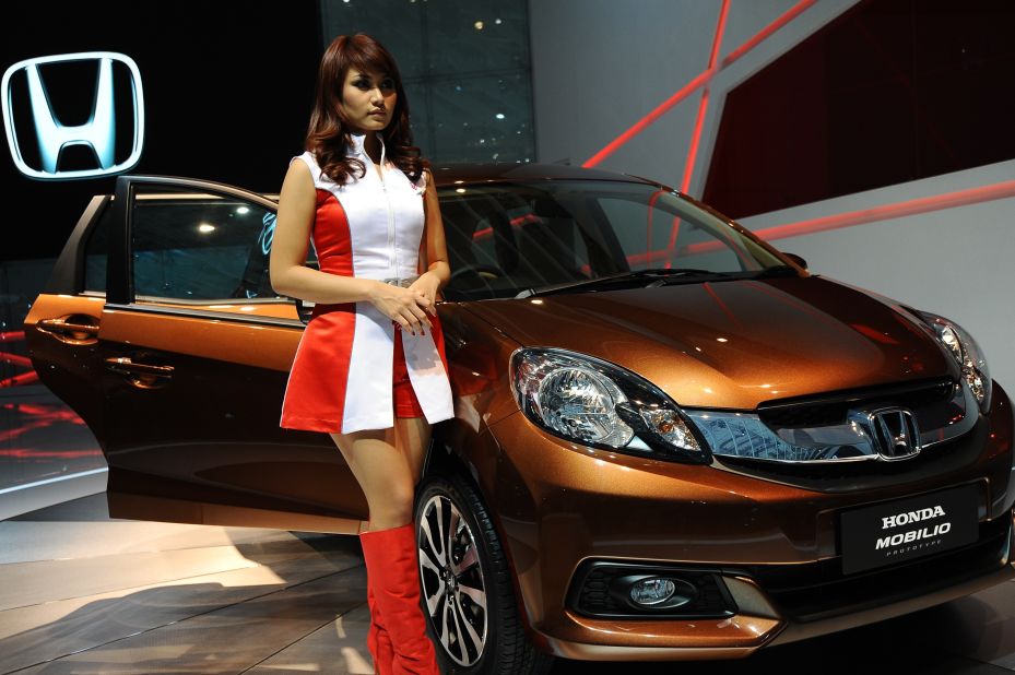 Honda's Mobilio on display at The 21st Indonesia International Motor Show (IIMS) 2013.