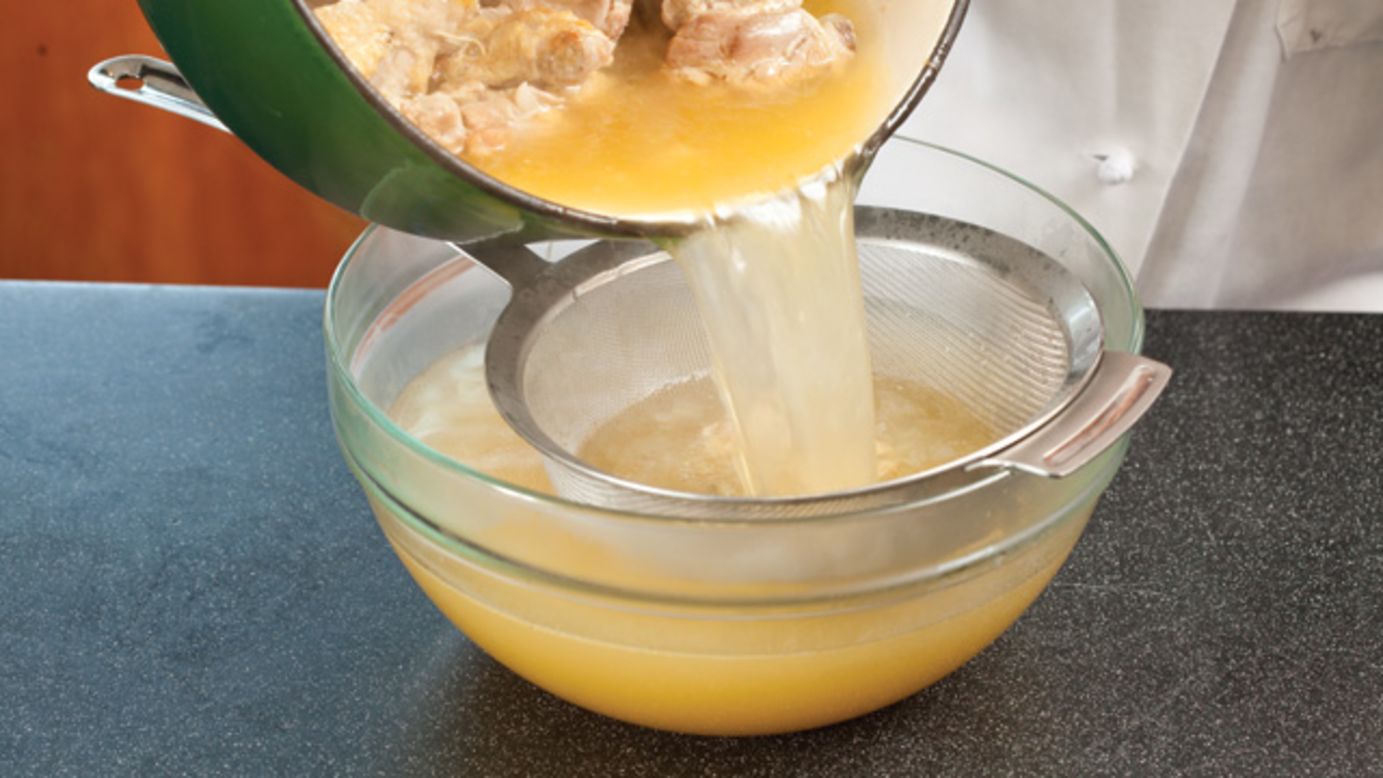 Make quicker chicken broth CNN