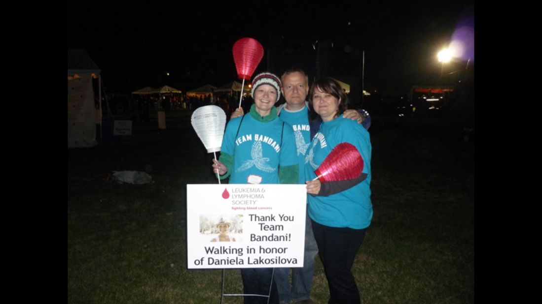 Daniela and her parents took part in the Light the Night walk in October 2013. They've participated every year since 2008. 