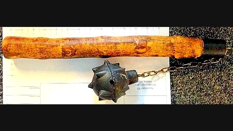 A mace was one of the more menacing items confiscated. Would love to have heard the explanation for this one.