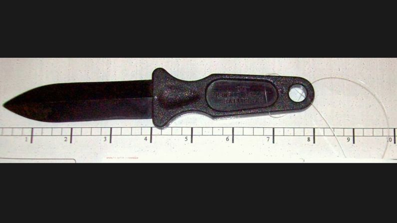 "A non-metallic dagger was discovered on a passenger at Salt Lake City after he alarmed Advanced Imaging Technology. During the pat-down, the dagger was found hanging by fishing line around his neck and under his shirt," said Bob Burns, the TSA blogger.