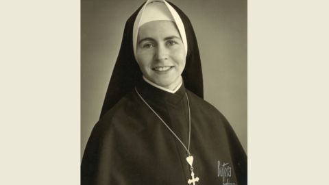 Mary as a sister at the Religious of the Sacred Heart of Mary convent in Santa Barbara, California.