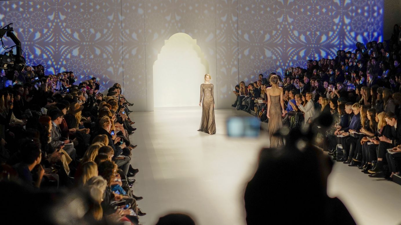 Tadashi Shoji said his inspiration was the "beauty, romance, and mystery of the Alhambra Palace" in Granada, Spain. 