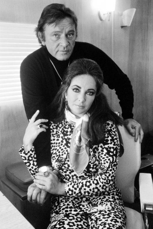 Richard Burton and Elizabeth Taylor posed for this photograph on the set of Burton's 1971 film "Villain."  "They were so publicized at that time," O'Neill says. "I wanted to get a picture of them as I knew them, a loving couple."