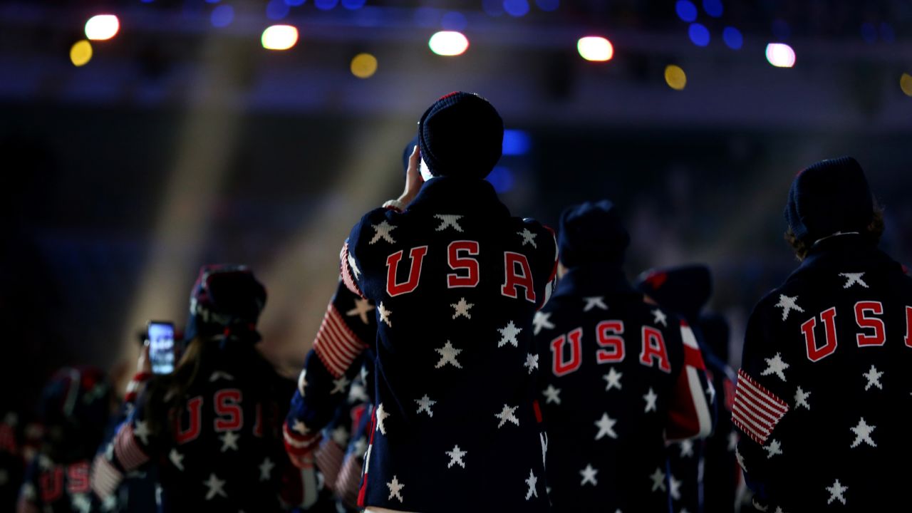 The U.S. Olympic team enters the stadium.