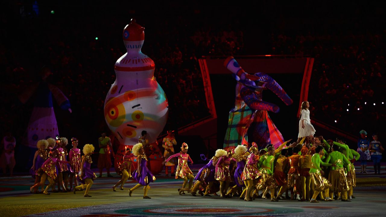 Performers dance during the ceremony.