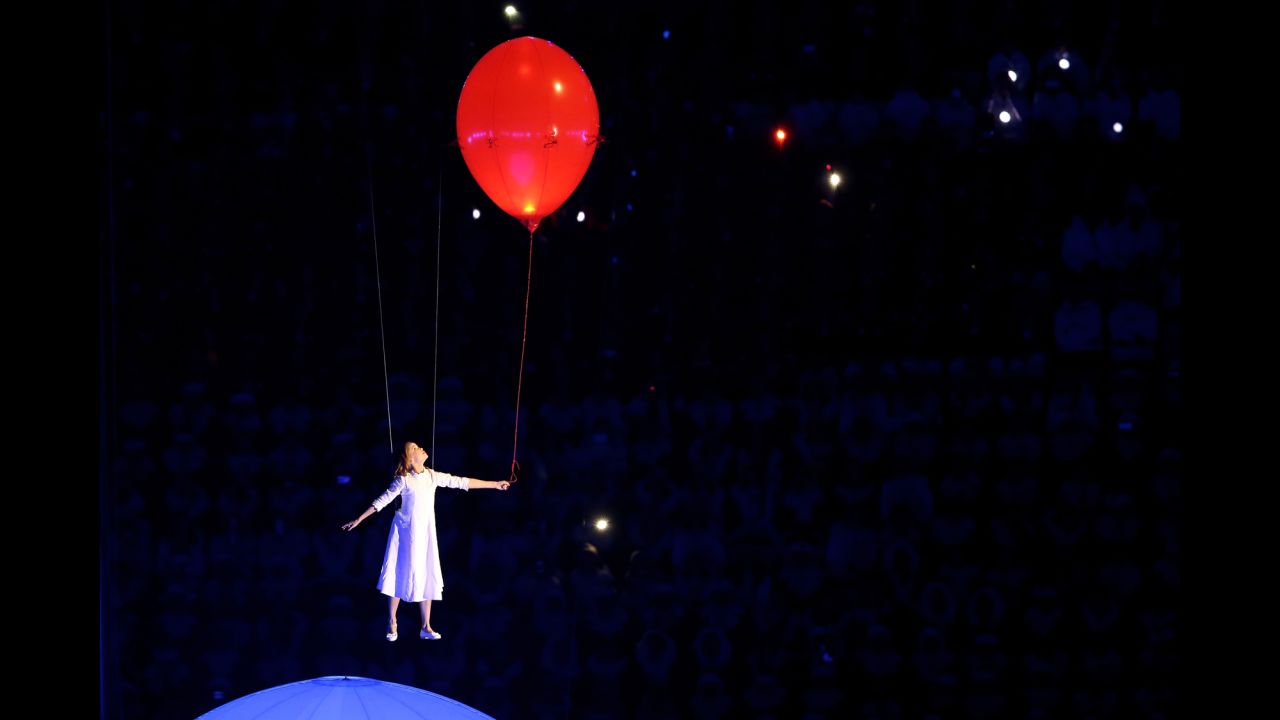 A girl performs during the event.