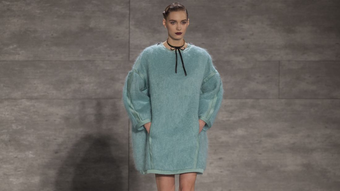 This is only the second time Zimmermann (by Aussie sisters Nicky and Simone Zimmermann) has shown at New York Fashion Week, but statement pieces like this fluffy, powder blue number are quickly making them a mainstay.
