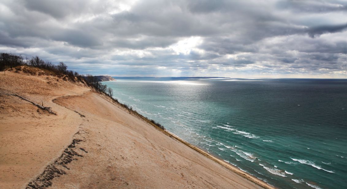 Hikes along Sleeping Bear Dunes National Lakeshore and fall color drives keep lovers of outdoorsy romance satisfied in Traverse City, Michigan.