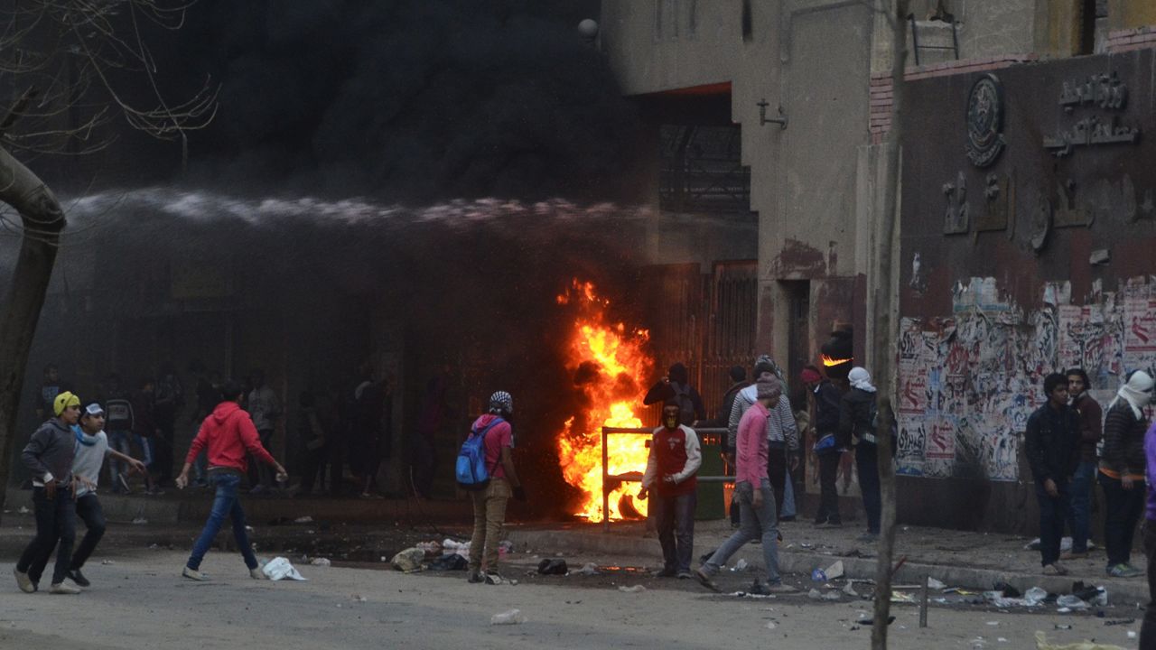 Blasts in Cairo's Ain Shams district, Egypt, February 7, 2014.