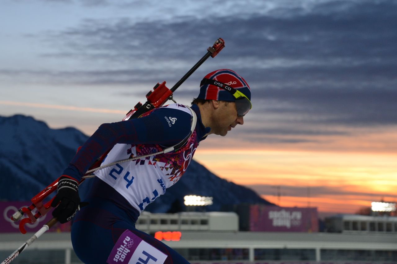 Norway's Ole Einar Bjoerndalen shoots and skis his way to gold in the Men's Biathlon 10 km Sprint. The 40-year-old's victory make him the joint most decorated Winter Olympian of all time alongside compatriot Bjorn Dahlie. Both men have won an incredible 12 medals.