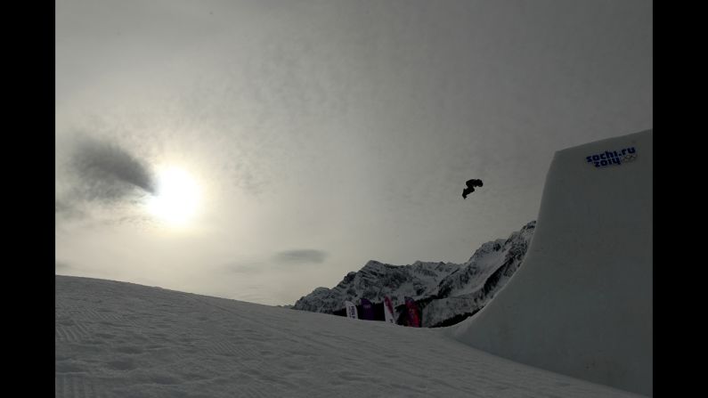 Norwegian snowboarder Silje Norendal competes in the women's slopestyle semifinals.